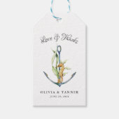 Wasserfarbenprägung Seepferd und Ankerhochzeit Geschenkanhänger (Vorderseite)