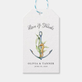 Wasserfarbenprägung Seepferd und Ankerhochzeit Geschenkanhänger