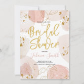 Wasserfarbenprägung und Brautparty aus Goldstaub Einladung (Vorderseite)