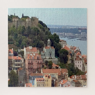Wasserfarbenprägung von Lissabon Puzzle