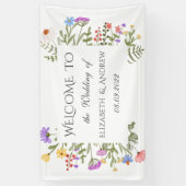 Wasserfarbenprägung Wildblume Meadow Wedding Banner (Vertikal)