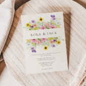 Wasserfarbenprägung Wildblume Meadow Wedding Einladung