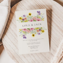 Wasserfarbenprägung Wildblume Meadow Wedding