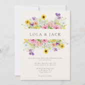 Wasserfarbenprägung Wildblume Meadow Wedding Einladung (Vorderseite)