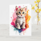 Wasserfarbenpräparat Art Kitty Spritzer Paint Blan Karte (Gelbe Blume)