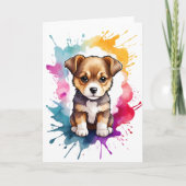 Wasserfarbenpräparate Art Puppy Spritzer Paint Bla Karte (Vorderseite)