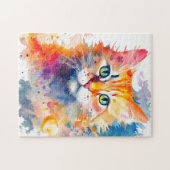 Wasserfarbenpräparate Cat 702 digitale Kunst Puzzle (Horizontal)