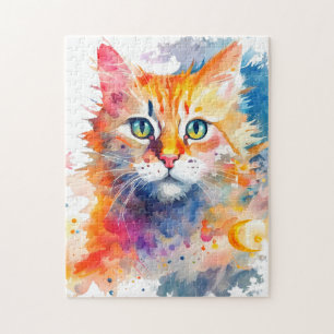 Wasserfarbenpräparate Cat 702 digitale Kunst Puzzle