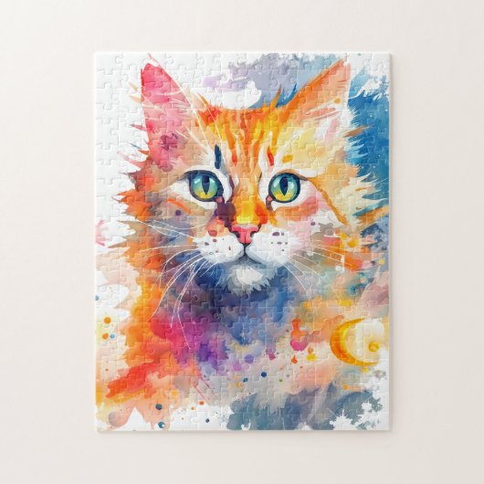 Wasserfarbenpräparate Cat 702 digitale Kunst Puzzle (Vertikal)