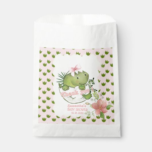 Wasserfarbenpräparate Dino Girl Babydusche Goodie Geschenktütchen (Vorderseite)