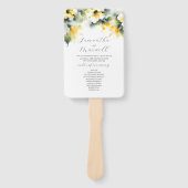 Wasserfarbenpräparate Hochzeitsprogramme Dusty Blu Fächer (Vorderseite)