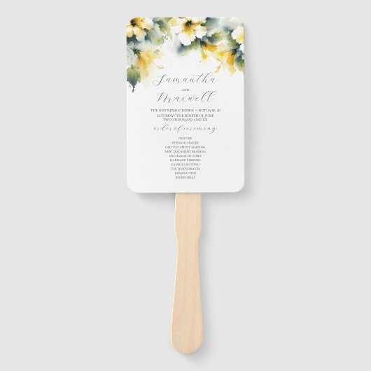 Wasserfarbenpräparate Hochzeitsprogramme Dusty Blu Fächer (Vorderseite)