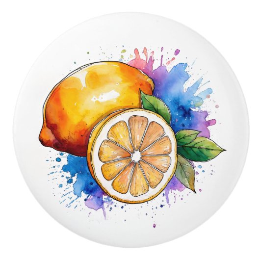 Wasserfarbenpräparate Lemons Keramikknauf (Vorderseite)