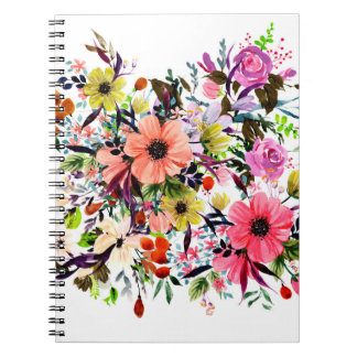 Wasserfarbenpräparation. Ein großer Bukett mit Wi Notizblock