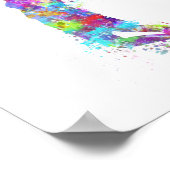 Wasserfarbenpräpariertes Basketballspielermädchen  Poster (Ecke)