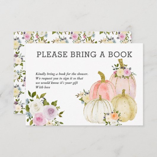 Wasserfarbenpumpen für ein Buch | Babydusche Einladung (Vorne/Hinten)