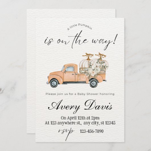 Wasserfarbenpumpen Kinderdusche Einladung (Vorne/Hinten)