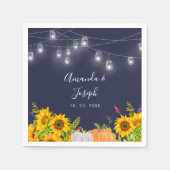 Wasserfarbenpumpen & Sonnenblumen Rustikale Hochze Serviette (Vorderseite)