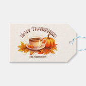 Wasserfarbenpumpen und Kaffee Geschenkanhänger (Vorderseite (Horizontal))