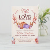 Wasserfarbenpumpenfallen in Liebe Babydusche Einladung (Stehend Vorderseite)