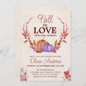 Wasserfarbenpumpenfallen in Liebe Babydusche Einladung (Vorne/Hinten)