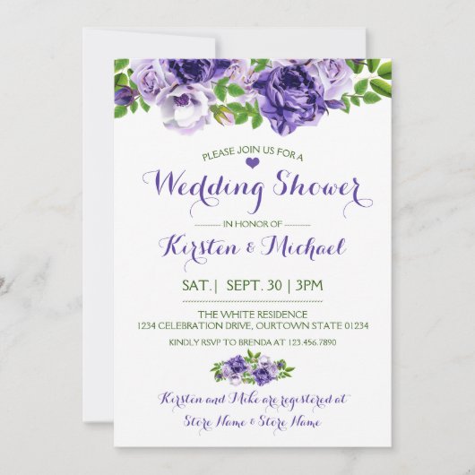 Wasserfarbenpurine | Einladung des Polterabends (Vorderseite)