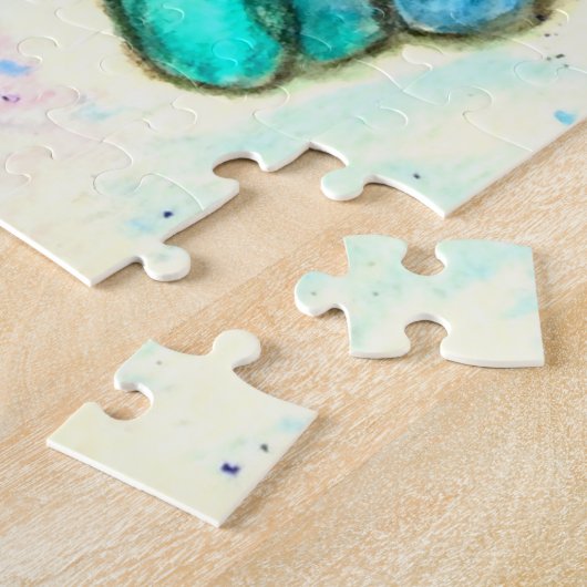Wasserfarbenpuzzle mit farbenfrohen Schmetterlinge Puzzle (Seite)