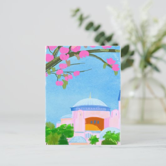 Wasserfarbenquelle in Istanbul Postkarte (Stehend Vorderseite)