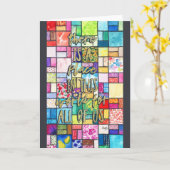 Wasserfarbenquilt - Positive Meldung Karte (Gelbe Blume)