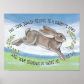 Wasserfarbenrabbit Upbeat Hoffnung ermutigen Poster (Vorne)