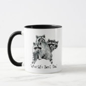 Wasserfarbenraccoon, Fahrrad, Fahrradbester Vater Tasse (Links)