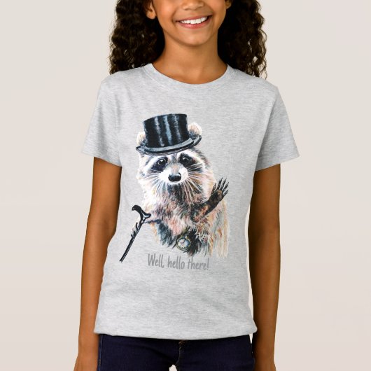 Wasserfarbenraccoon mit Top Hat - Dapper Gentleman (Vorderseite)