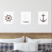 Wasserfarbenrad Sailboat Anker nautisch Bilderwand Sets (Schlafzimmer)