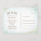 Wasserfarbenränder Geometrisches Foto Save the Dat Einladungspostkarte (Rückseite)
