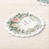 Wasserfarbenregen, weich rosa und weiße Rosen Untersetzer (angewinkelt)