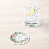 Wasserfarbenregen, weich rosa und weiße Rosen Untersetzer (Vor Ort)