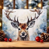 Wasserfarbenreiniger im Schnee Feiertagskarte