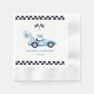 Wasserfarbenrennen Auto 1. Geburtstag Serviette