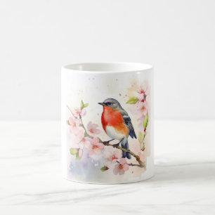 Wasserfarbenrobe auf der Zweigstelle Frühjahrskirs Kaffeetasse