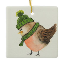 Wasserfarbenrobe in grünem Scarf und Hut