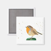 Wasserfarbenrobinvogel Weihnachtsfest Magnet (Vorderseite/Rückseite)