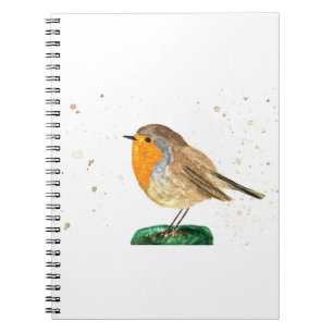 Wasserfarbenrobinvogel Weihnachtsfest Notizblock