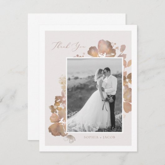 Wasserfarbenromane Dankeschön Karte (Vorne/Hinten)