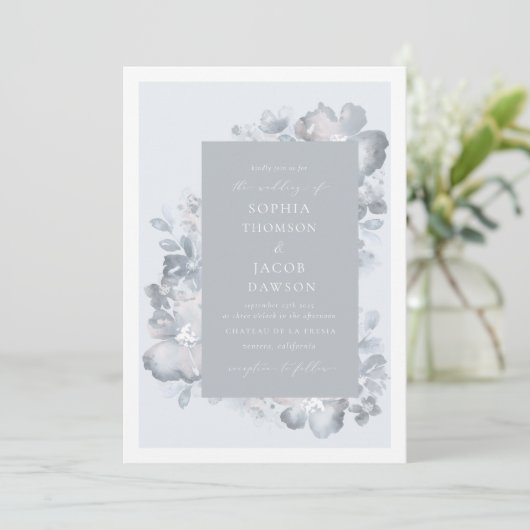 Wasserfarbenromantik Einladung (Stehend Vorderseite)