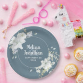 Wasserfarbenromantische, blumenweiße Blume Hochzei Pappteller (Party)