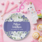 Wasserfarbenromantische, blumenweiße Blume Hochzei Pappteller (Party)