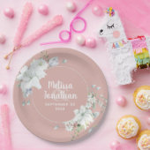 Wasserfarbenromantische, blumenweiße Blume Hochzei Pappteller (Party)