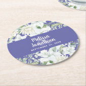 Wasserfarbenromantische, blumenweiße Blume Hochzei Runder Pappuntersetzer (Angewinkelt)