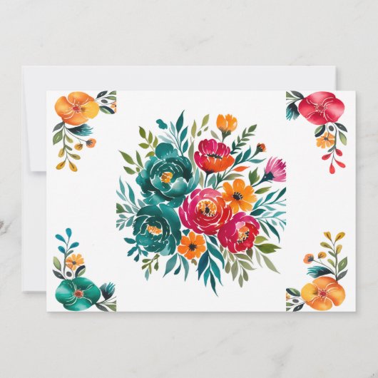 Wasserfarbenromantische Probe Abendessen Einladung (Rückseite)