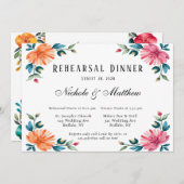 Wasserfarbenromantische Probe Abendessen Einladung (Vorne/Hinten)